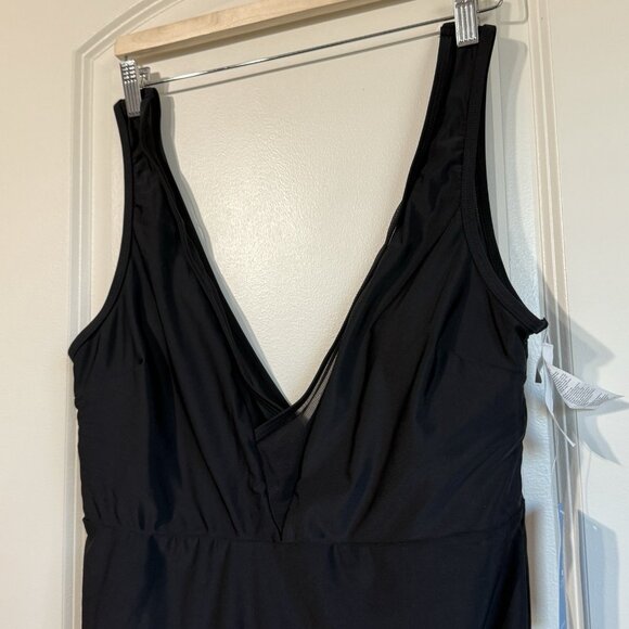 CupShe Extra Large XL Black Bathing Suit‎ NWT One Piece Swimsuit Mesh V-neck - Picture 10 of 12
